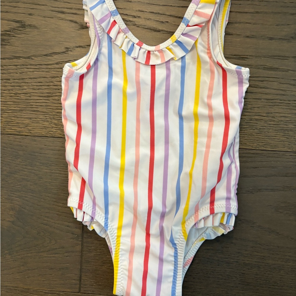 Old navy baby girl striped swimsuit 6-12M NWT retail $49